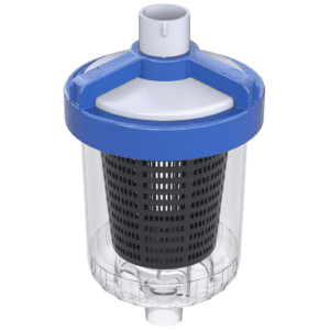 A Hayward W560 PoolVac Navigator Standard Leaf Canister water filter with a blue basket.